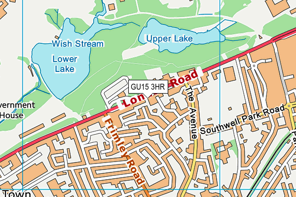 GU15 3HR map - OS VectorMap District (Ordnance Survey)