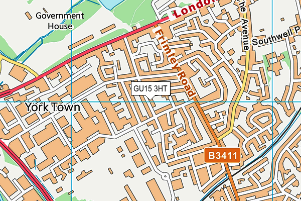 GU15 3HT map - OS VectorMap District (Ordnance Survey)