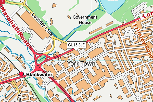 GU15 3JE map - OS VectorMap District (Ordnance Survey)