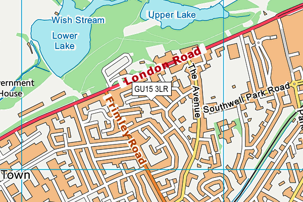 GU15 3LR map - OS VectorMap District (Ordnance Survey)