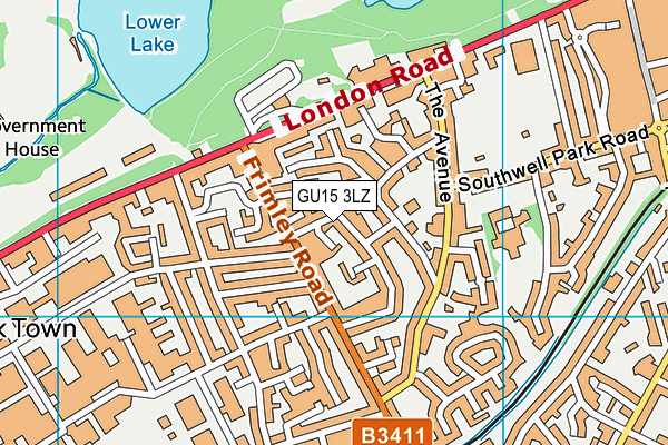 GU15 3LZ map - OS VectorMap District (Ordnance Survey)