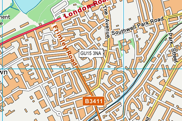 GU15 3NA map - OS VectorMap District (Ordnance Survey)
