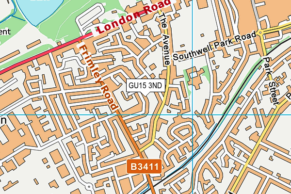 GU15 3ND map - OS VectorMap District (Ordnance Survey)