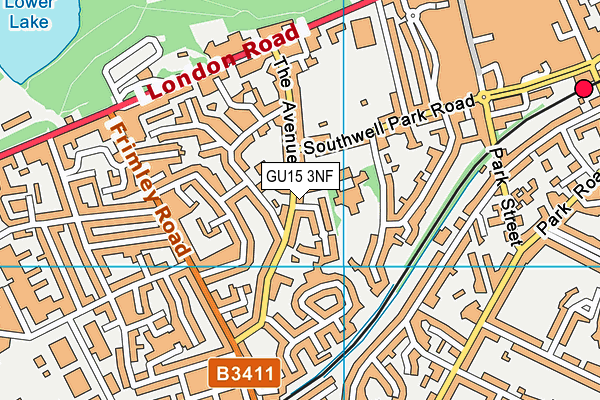 GU15 3NF map - OS VectorMap District (Ordnance Survey)