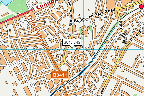 GU15 3NG map - OS VectorMap District (Ordnance Survey)