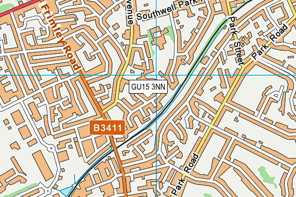 GU15 3NN map - OS VectorMap District (Ordnance Survey)