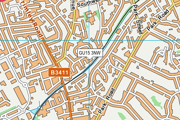 GU15 3NW map - OS VectorMap District (Ordnance Survey)