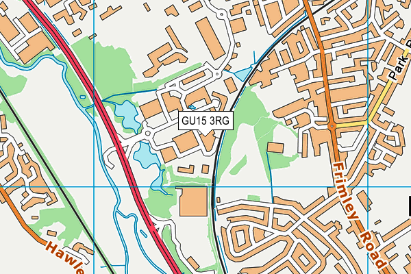 GU15 3RG map - OS VectorMap District (Ordnance Survey)