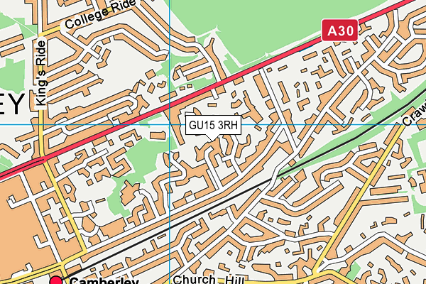 GU15 3RH map - OS VectorMap District (Ordnance Survey)