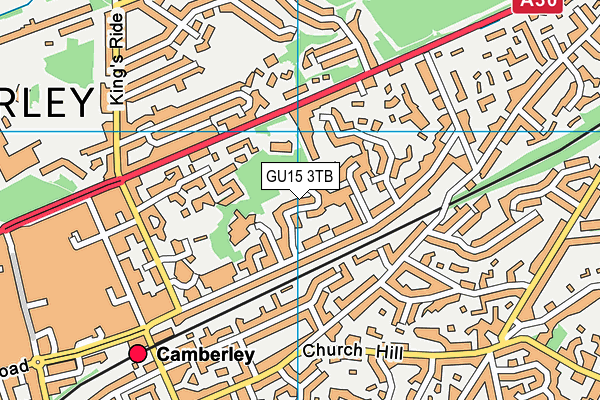 GU15 3TB map - OS VectorMap District (Ordnance Survey)