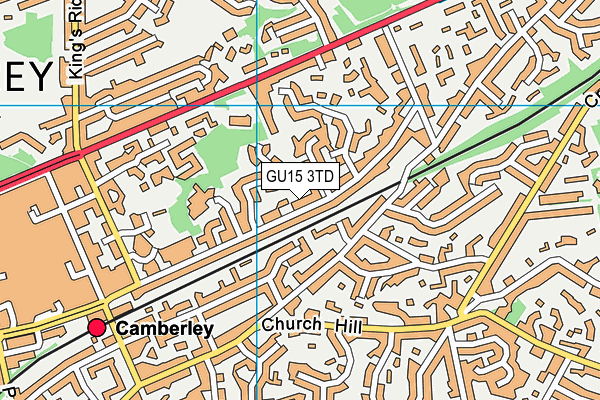GU15 3TD map - OS VectorMap District (Ordnance Survey)