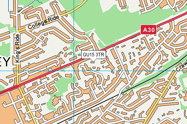 GU15 3TR map - OS VectorMap District (Ordnance Survey)