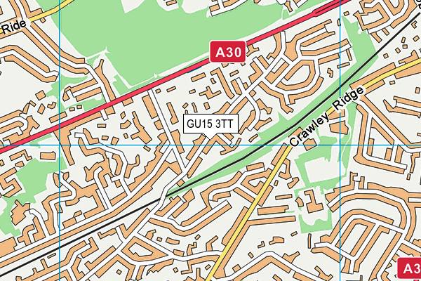 GU15 3TT map - OS VectorMap District (Ordnance Survey)