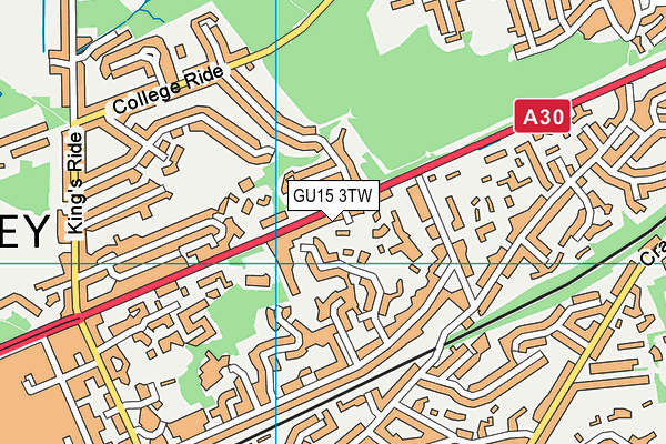 GU15 3TW map - OS VectorMap District (Ordnance Survey)