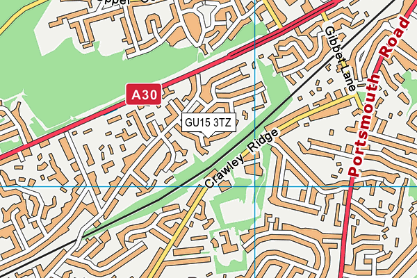 GU15 3TZ map - OS VectorMap District (Ordnance Survey)