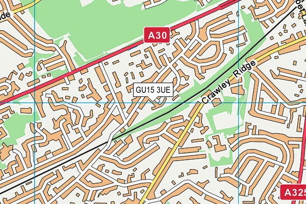 GU15 3UE map - OS VectorMap District (Ordnance Survey)