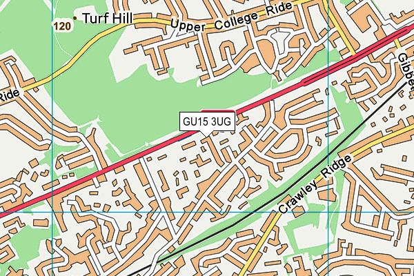 GU15 3UG map - OS VectorMap District (Ordnance Survey)