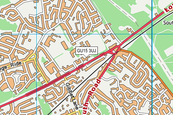 GU15 3UJ map - OS VectorMap District (Ordnance Survey)