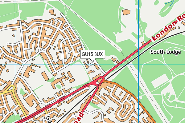 GU15 3UX map - OS VectorMap District (Ordnance Survey)