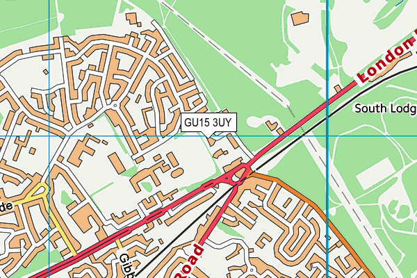GU15 3UY map - OS VectorMap District (Ordnance Survey)