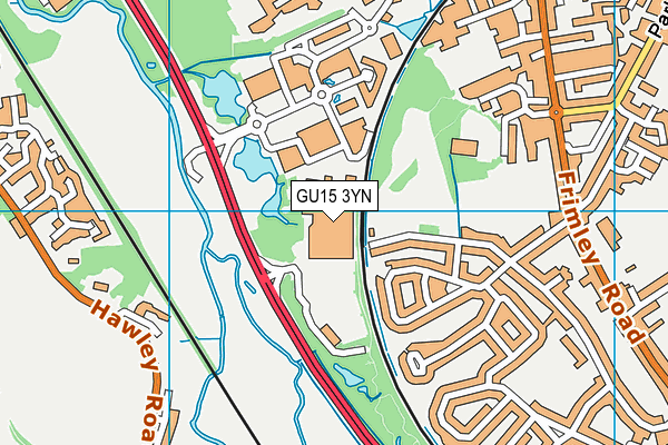GU15 3YN map - OS VectorMap District (Ordnance Survey)