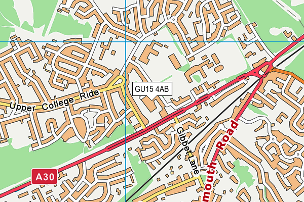 GU15 4AB map - OS VectorMap District (Ordnance Survey)