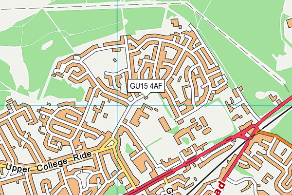 GU15 4AF map - OS VectorMap District (Ordnance Survey)