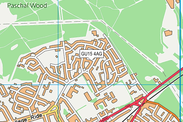 GU15 4AG map - OS VectorMap District (Ordnance Survey)