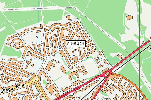 GU15 4AH map - OS VectorMap District (Ordnance Survey)