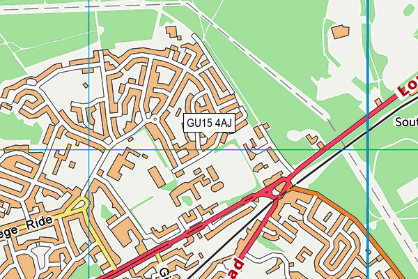 GU15 4AJ map - OS VectorMap District (Ordnance Survey)