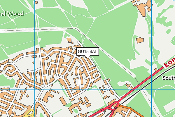 GU15 4AL map - OS VectorMap District (Ordnance Survey)