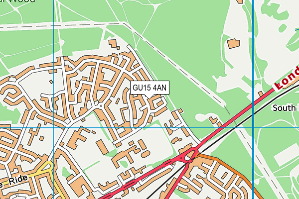 GU15 4AN map - OS VectorMap District (Ordnance Survey)