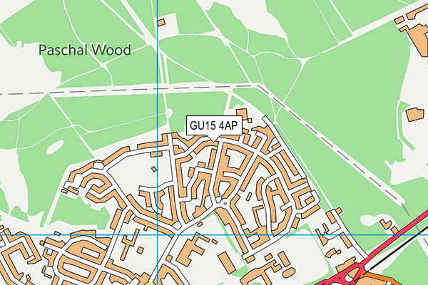 GU15 4AP map - OS VectorMap District (Ordnance Survey)