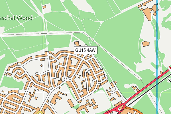 GU15 4AW map - OS VectorMap District (Ordnance Survey)