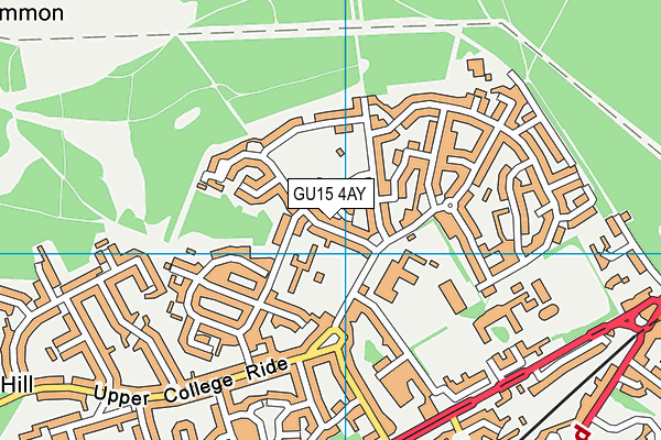 Old Dean Recreation Ground map (GU15 4AY) - OS VectorMap District (Ordnance Survey)