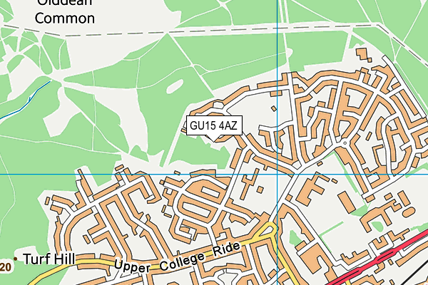 GU15 4AZ map - OS VectorMap District (Ordnance Survey)