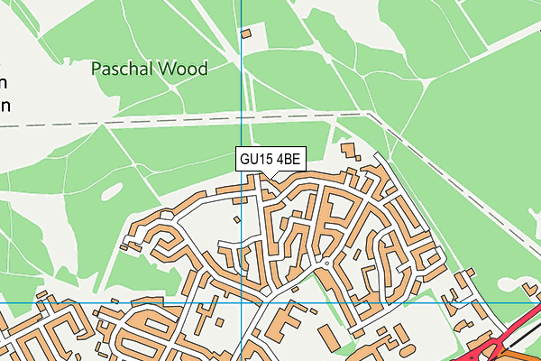GU15 4BE map - OS VectorMap District (Ordnance Survey)