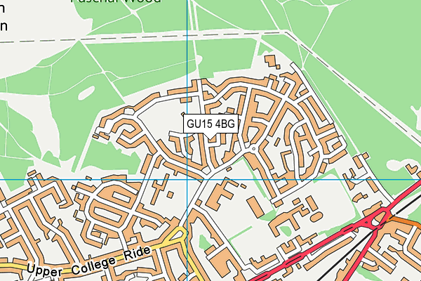 GU15 4BG map - OS VectorMap District (Ordnance Survey)