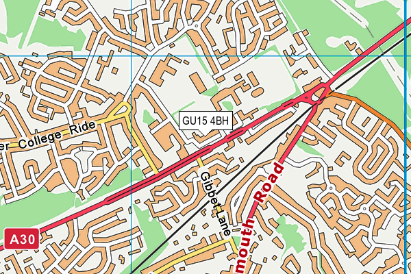 GU15 4BH map - OS VectorMap District (Ordnance Survey)