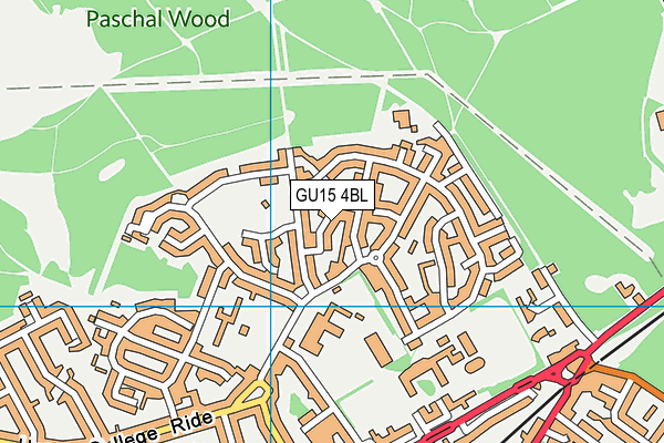 GU15 4BL map - OS VectorMap District (Ordnance Survey)