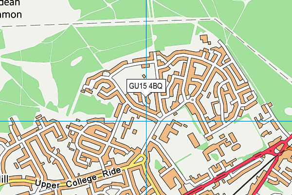 GU15 4BQ map - OS VectorMap District (Ordnance Survey)
