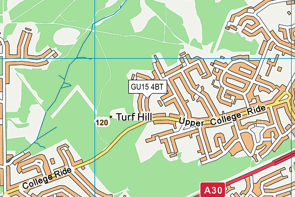 GU15 4BT map - OS VectorMap District (Ordnance Survey)