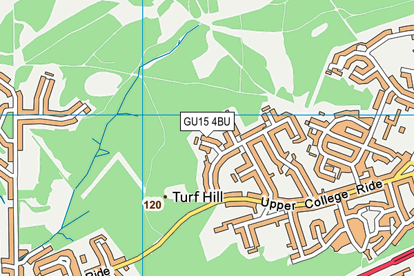 GU15 4BU map - OS VectorMap District (Ordnance Survey)