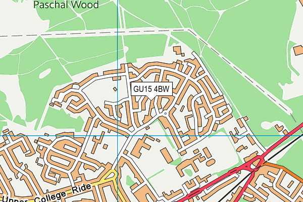 GU15 4BW map - OS VectorMap District (Ordnance Survey)