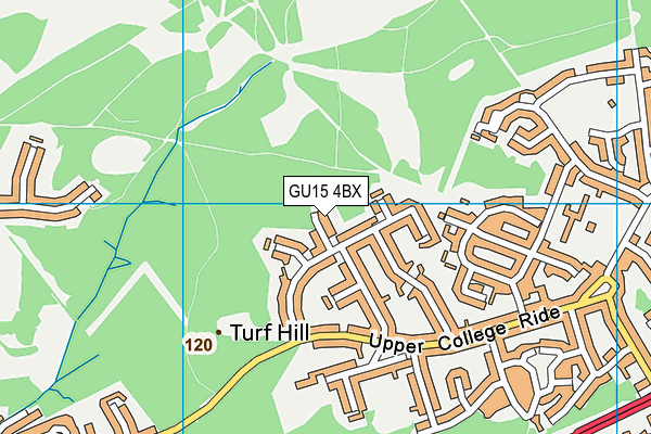 GU15 4BX map - OS VectorMap District (Ordnance Survey)