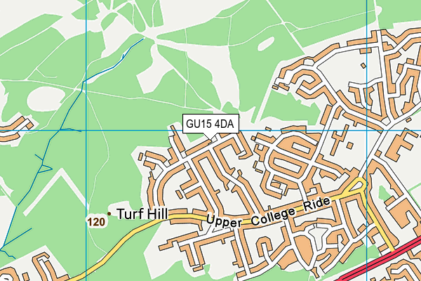 GU15 4DA map - OS VectorMap District (Ordnance Survey)