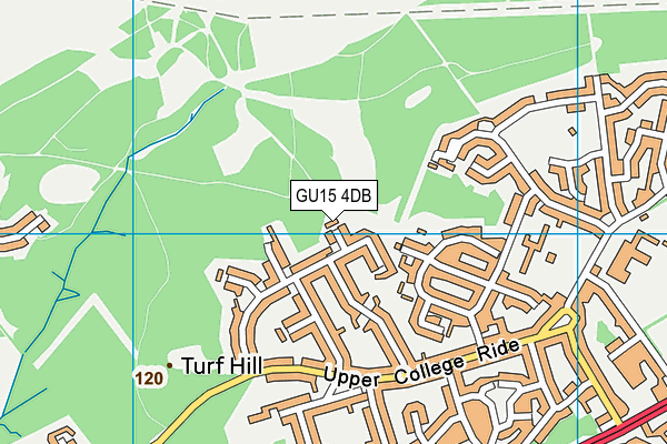 GU15 4DB map - OS VectorMap District (Ordnance Survey)