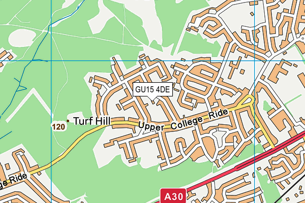 GU15 4DE map - OS VectorMap District (Ordnance Survey)