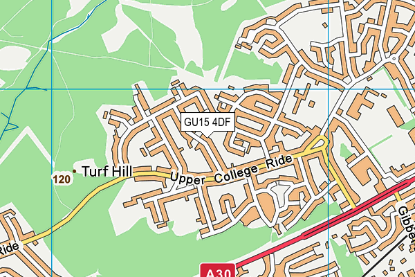 GU15 4DF map - OS VectorMap District (Ordnance Survey)