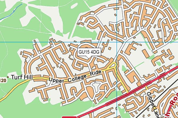 GU15 4DG map - OS VectorMap District (Ordnance Survey)